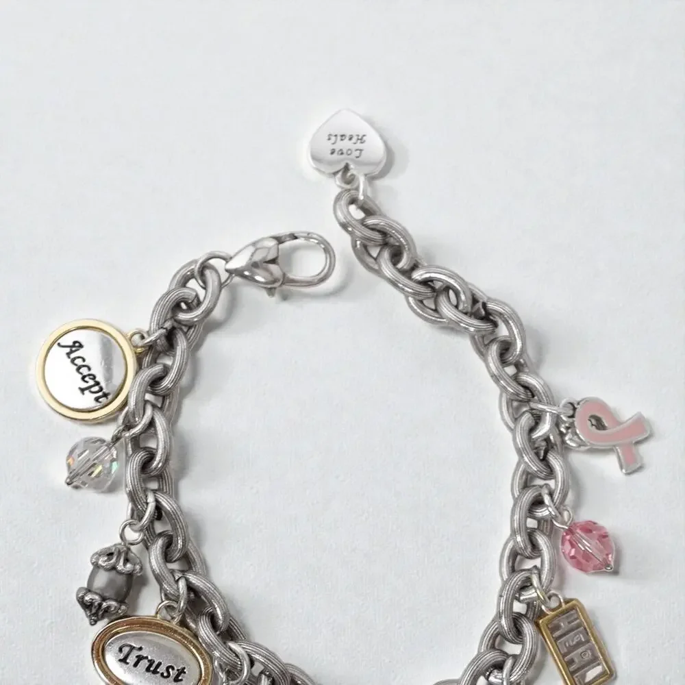 Brighton Power of Pink Charm Bracelet 2006 Retired Breast Cancer Awareness
